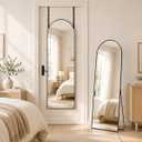 LadyNow Full Length Mirror, 56"x14" Arched Floor Mirror ShatterProof Glass