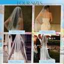 1 Tier Long Pearl Wedding Veil Bride Veil For Bachelorette Party Bride To Be Headband With Comb (Chapel length veil(300cm/118 inches), White)