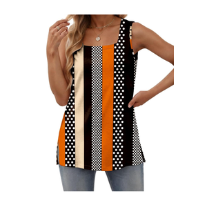 Zeagoo Tank Tops for Women 2025 Summer Square Neck Loose Fit Side Split Casual Flowy Sleeveless Shirts S-XXL