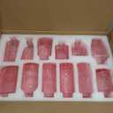 RUCKAE 12 Pack Glass Bud Vases Mini Flower Vase Small Vintage Vases for Centerpiece Table Wedding Decorations Home Decor Party (Pink)