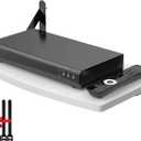 DAWASAPAT Floating Entertainment Center Shelf with Cable Ties, Projector Wall Mount DVD Shelf, Floating Entertainment Center Bracket Under TV for Cable Boxes/Games Console/DVR/TV Accessories (White)