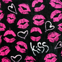 K's Novelties Pink Kisses Plush Blanket 50x60 Kiss Kiss Blanket Girl's Throw Blanket