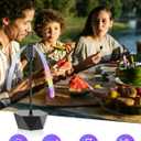 Fly Fans for Tables, Repellent Fans Keep Flies Away, Fly Spinner Table Top with Holographic Blades, Flies Deterrent for Picnic, Party, BBQ (Black, 4 Pack)