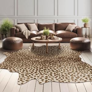 Leopard Rug Cheetah Print Rug: 8x10 Feet Large Animal Area Carpet Western Decor for Bedroom Living Room