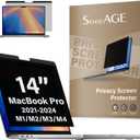 SenseAGE Magnetic Privacy Screen Filter For MacBook Pro 14 Inch (2021-2025, M1, M2, M3, M4, M5, Pro, Max), Removable Privacy Screen Protector, Anti Glare Blue Light, Compatible with MacBook Pro 14 inch