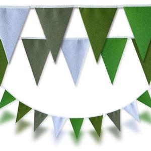 Dinosaur & Garden Party Gradient Green Felt Triangle Pennant Banner Garland Party Decoration Flags for Birthday, Wedding, Baby Shower, Arbor Day, Summer Golf & Outdoor Events, 32ft (9" x 6.5" Flags)