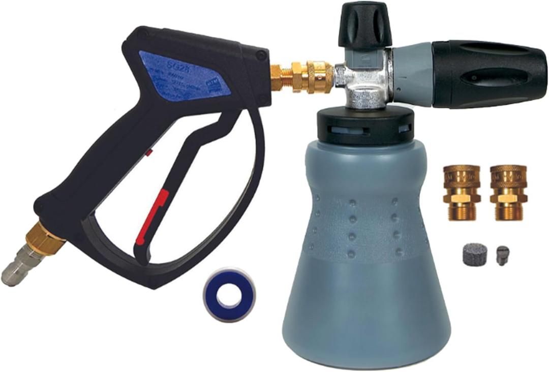 MTM Hydro Wide Mouth PF22 Foam Cannon and SG28 Trigger Gun Kit for Pressure Washer Commercial Grade, Made in Italy