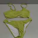 Fanuerg Women's Ribbed Bikini Sets Scoop Neck Cheeky Swimsuit Textured Two Piece Bathing Suit (Medium)