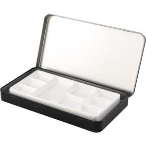 Travel Watercolor Palette, Portable Ceramic Palette 9 Well, Watercolor Palette with Lid, Empty Wet Palette Metal Paint Box with Porcelain Palettes(Black Box)