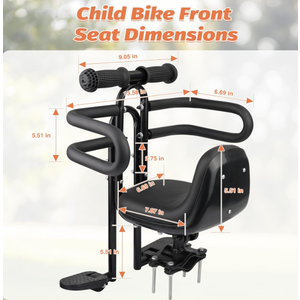 ZUKKA child bike seat front support kids bike seat with railing handle bicycle seat for adults bike seat baby bike seat kids bike seat kids bike seat brown