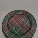 Tiangrid Christmas Plates Dinnerware Set 9 Inches Christmas Plaid Plates Holiday Plate Xmas Tableware Dessert Plate Christmas Party Supplies, 6 Assorted Designs(Classic Plaid)