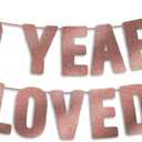 Pre-Strung 10th Birthday Banner - Rose Gold Glitter, 10th Birthday Decorations for Girl, Happy 10 Year Old Party Sign, Peace Out Single Digits Party Decor, Double Digits Birthday Girl