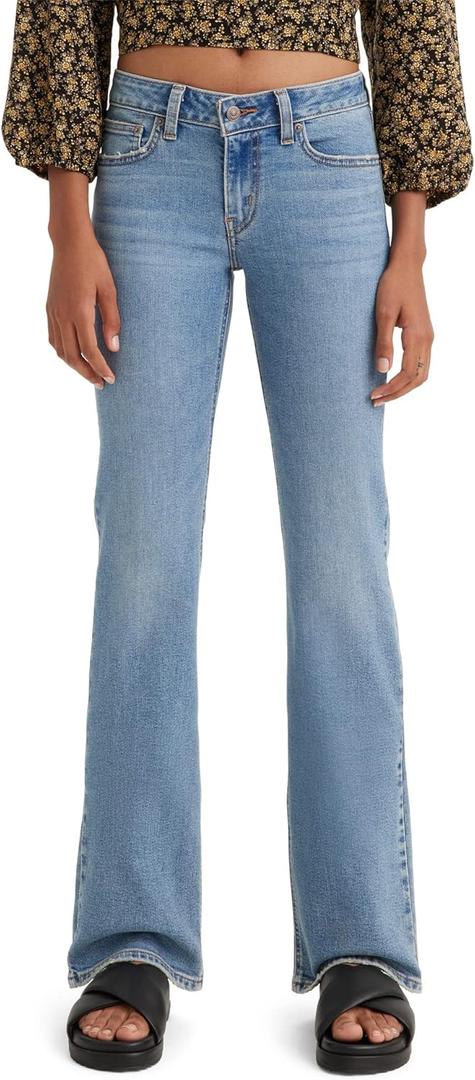 Levi's Women's Superlow Boot Jeans (27 Regular, Medium Indigo Destructed)