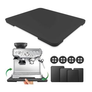 Appliance Slider 360° Rolling Tray for Coffee Maker Bamboo Coffee Pot Slider Tray for Countertop Rotation Sliding Tray with Wheels, Appliances Mat Easily from Under The Cabinet Black(15.7"×13")