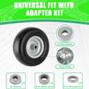 11x4.00-5 Lawn Mower Tires Flat Free Tire and Wheel 2 Pack Universal Fit 11x4-5 Flat Free Tire with Rim, 3.4"-4"-4.5"-5" Centered Hub, 3/4" or 5/8" or 1/2"Bushings