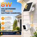 8W Solar Panel for Ring Camera, 3-Pack Solar Panel Charger Compatible with Ring Stick Up Cam Battery, Spotlight Cam Battery, Includes Barrel Plug to USB-C Adapter, IP65 Waterproof, 10ft Cable