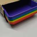 12 Pack Letter Size Flat Storage Paper Tray Organizer Bin Tray Plastic Stackable File Organizer for Classroom Library School Office Teacher Desktop Book Organization (Rainbow)