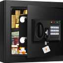 1.6 Cuft Fire proof Safes for HOME USE, Anti-Theft Digital Security Safety Box with Programmable Keypad and Spare Keys, Home Safes Fireproof Waterproof for Money Medicine Document Valuables