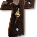 for Taurus PT59, PT92, PT99, PT100, PT101, PT917 Wooden Grips, Smooth Grips Handmade Birthday Newyear Sport for Men & Veterans (Taurus - Dark Brown)