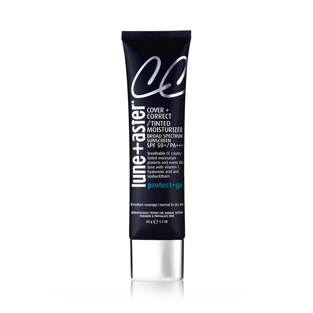 Lune+Aster CC Cream Broad Spectrum SPF 50 | Medium Coverage, Color Correcting Cream For A Dewy Glow (3.0 Light)