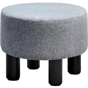 Wimarsbon Foot Stool Velvet Ottoman Stool Round Footstool for Couch Desk Soft Step Stool Padded Foot Rest Furniture for Hallway Office Lounge Dorm Room Dark Grey