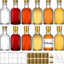 12 Pack 3 oz / 100 ml Clear Glass Bottles with T-Top Cork Stoppers, Small Refillable Bottles for Homemade Liquor, Vanilla Extract, Oil, Vinegar & Gift Favors