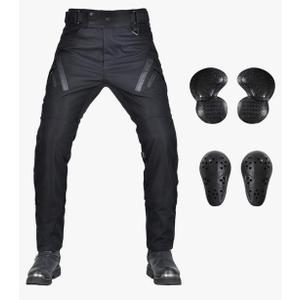 LOMENG Waterproof Armored Motorcycle Riding Pants Adventure Touring Motocross Cargo Trousers Versatile All Season Dual Sport, Black Medium