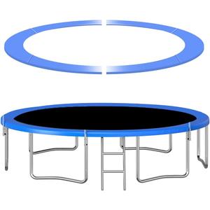 Trampoline Pad, Fits 12FT/14FT Frames for Choose,Trampoline Spring Cover, No Holes for Pole,Waterproof Trampoline Accessories Spring Pad, Standard Size Round Replacement Safety Pad. (Blue)