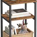 VASAGLE BARNET Collection - Side Table, Small End Table for Living Room, Modern Tall Nightstand, Bedroom, Office, Bathroom, Steel Frame, Rustic Brown and Ink Black ULET273B01