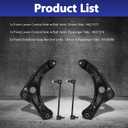 4pcs Front Lower Control Arm SwayBar for 12-19 Nissan Versa