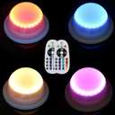 4 Pack LED Under Table Lights for Parties - RGB Event Lighting for Weddings Floor, Remote Control Uplighting for Cocktail Table, Coffee Table, Reception, Furniture