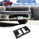 Front License Plate Mount Bracket Replacement Compatible with Nissan Titan 2016-2024, ABS Front Bumper License Plate Frames Holder, License Plate Trim Base Replacement Kit (Black)