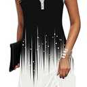 GUNEST Womens Summer Black 2 Printed Dresses Striped V Neck Sleeveless Button Down Casual Tank Flowy Beach Vacation 2025 A Line Trendy Mini Shift Tshirt Sundress with Pockets, Medium