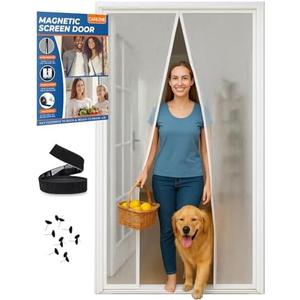 CANLENE High-Density Magnetic Screen Door Mesh for Home and Patio, Tear Resistant Backdoor Screen Net with Magnetic Closure, Size: Fit Door 32"x80"/Screen 34"x82”