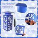 12 Pcs Graduation Table Centerpieces Boxes Class of 2026, Blue Graduation Paper Lanterns Boxes with String Lights Hollow Out for Congrats Grad School College Table Decorations Grad Party Photo Props