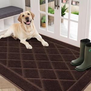 BEQHAUSE Dirt Trapper Door Mat 36" x 60", Doormat Non-Slip, Brown