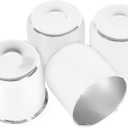 4PCS 4.88inch Trailer Wheel Center Caps Fit 4.88" Center Bore for Truck SUV RV Wheels Rims Trailer Carbon Steel Push Through Hub Covers Chrome Silver