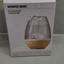 Sharper Image UHT1-SI Ultrasonic Cool Mist Humidifier, 0.4 Gallon (1.5L) Water Tank, 2 Settings, Auto Shut-Off, 360 Rotatable Nozzle, Illuminated Touch Control, LED Nightlight, Ash Woodgrain