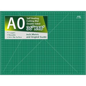 ArtAt Self Healing Cutting Mat: 48x 36 Green Double Sided PVC Non-Slip 5 Layers Craft Mat for Maximum Healing - Great for Sewing & Quilting & Scrapbooking and Craft & Art Projects
