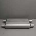 A-KARCK Universal Exhaust Muffler 2.5" Dual Inlet 2.5" Dual Outlet, 23" Overall Length Aluminized Steel Aggressive Sound Race Muffler for Cars, Trucks