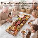 LDQ Extra Large 36 x 11 Inch Acacia Wood Cutting Board, 3-in-1 Cutting, Serving & Display Board, XXL Long Charcuterie Boards with 2 Wooden Stands, for Kitchen Prep & Party Table Centerpiece, 36"L x 11.2"W