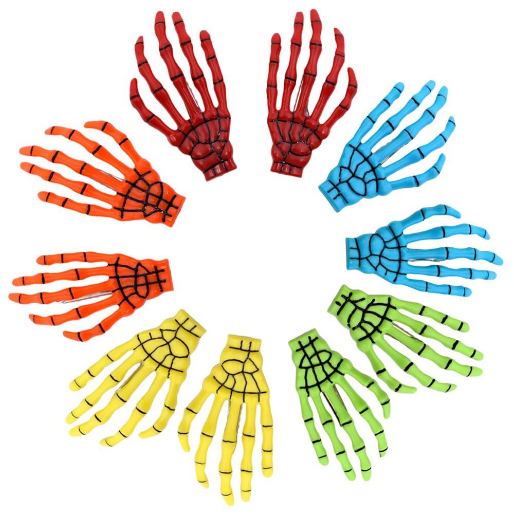 5Pairs Left & Right Skeleton Hands Hair Clips 3" Skull Bone Shape Barrettes Halloween Party Accessories, 5 Mixed Color 5Pairs Left & Right Skeleton Hands Hair Clips 3" Skull Bone Shape Barrettes Halloween Party Accessories, 5 Mixed Color