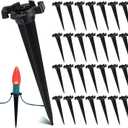 100-Pack Plastic Light Stakes, 4.5 Inch Christmas Yard Stakes for C7 C9 Christmas Lights Outdoor, Universal Light Stakes for Outdoor Holiday Lights Use on Garden Lawn Patio Path Walkway  Black