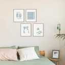 PLKMN Coastal Cowgirl Wall Art Prints Set of 4, Navy Blue Bow Coquette Trendy Preppy Room Decor, 8x10 Unframed