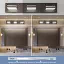 SineRise LED Modern Bathroom Vanity Light Fixtures (3-Light, 24-Inch, Dimmable), Brown Wood Painted Modern Acrylic Bathroom Wall Lighting Fixtures Over Mirror (Cool White 6000K)