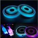 2PCS LED Car Cup Holder Lights, Light up Car Coasters for Cup Holders 7 Color-Changing Light Up Cup Holder Insert Coasters, Waterproof Car Accessories for Teens, Car Gifts for Men & Women