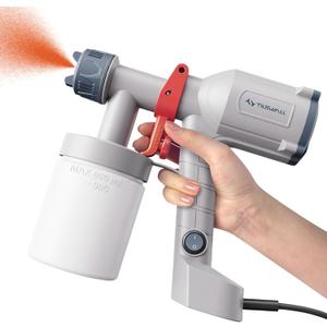 Tilswall Paint Sprayer, Ultra-Light Electric Paint Spray Gun with 600ml Detachable Cup, 2 Nozzles & 3 Patterns - Perfect for Fences, Sheds, Walls, Ceilings, Furniture, Cabinets, Garden & DIY, White