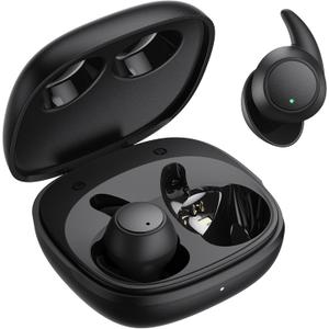 MUSICOZY Bluetooth 5.3 Sleep Earbuds, Wireless Sleep Headphones, Light-Weight Ear Buds for Sleeping, Silicone Ear Plugs for Snoring Blocking, Music Sleep Earplugs for Sleep Work Focus Travel (Black)