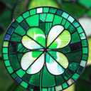 Stained Glass Window Hanging, Green Four Leaf Clover Suncatcher 7.8 in Sun Catcher Boho Wall Art Decor with Chain Diamond Glass Panel Hangings Scenery Sun Catchers Decor for Lover Couple Mom