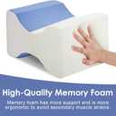 Leg Pillow for Side Sleeping, Knee Pillow for Side Sleepers,Knee Pillow, Sciatica Pain Relief, Smooth Spine Pillow for Sciatica, Back, Hip Pain Relief (Blue)-1PCS